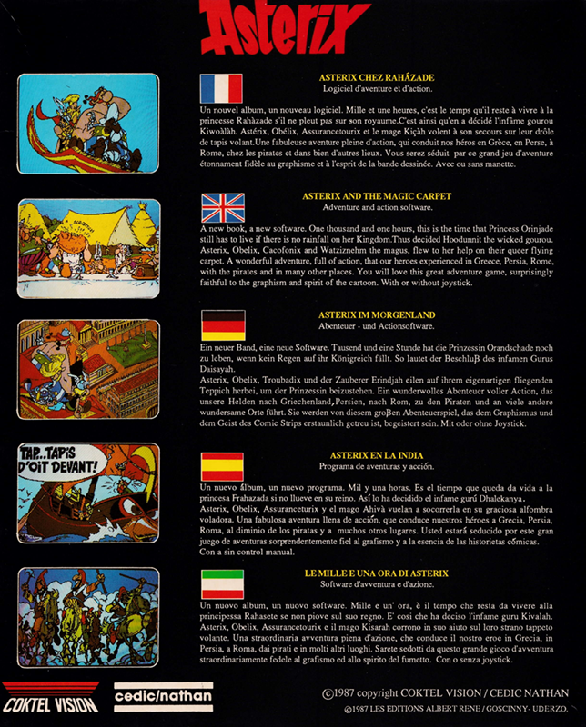 Astérix and the Magic Carpet — box-2D-back (FR)