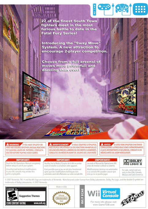 Real Bout Fatal Fury 2 - The Newcomers — box-2D-back (US)