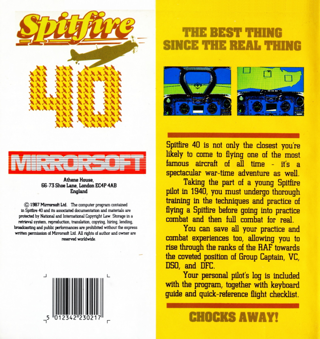 Spitfire '40 — box-2D-back (EU)