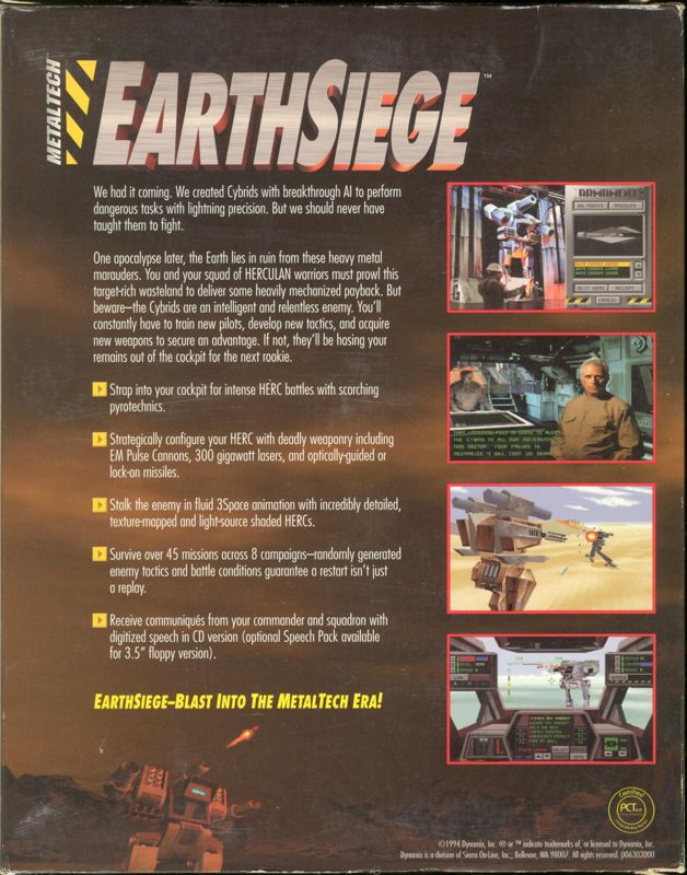 Metaltech - Earthsiege — box-2D-back (US)