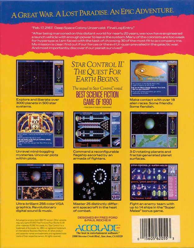 Star Control 2 — box-2D-back (US)