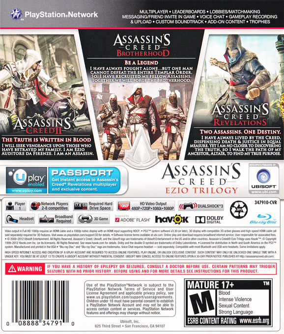 Assassin's Creed - Ezio Saga — box-2D-back (US)
