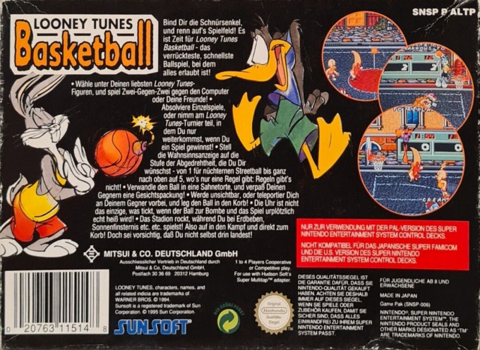 Looney Tunes B-Ball — box-2D-back (DE)