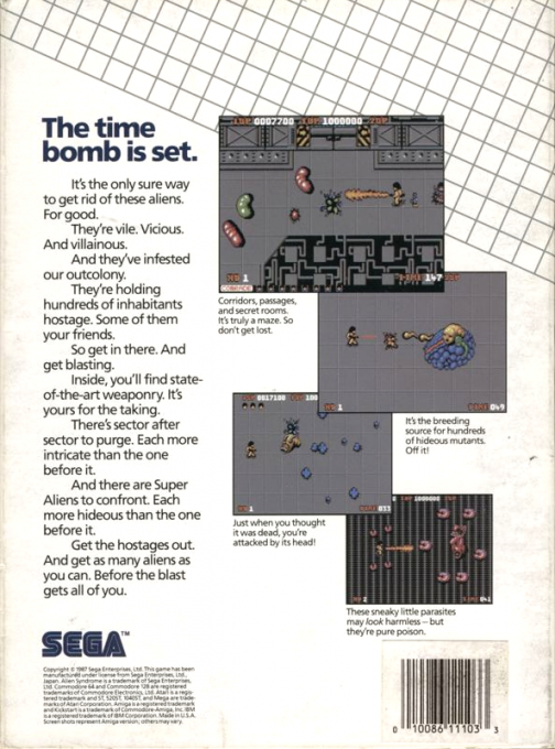 Alien Syndrome — box-2D-back (US)