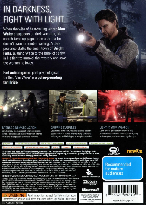 Alan Wake — box-2D-back (AU)