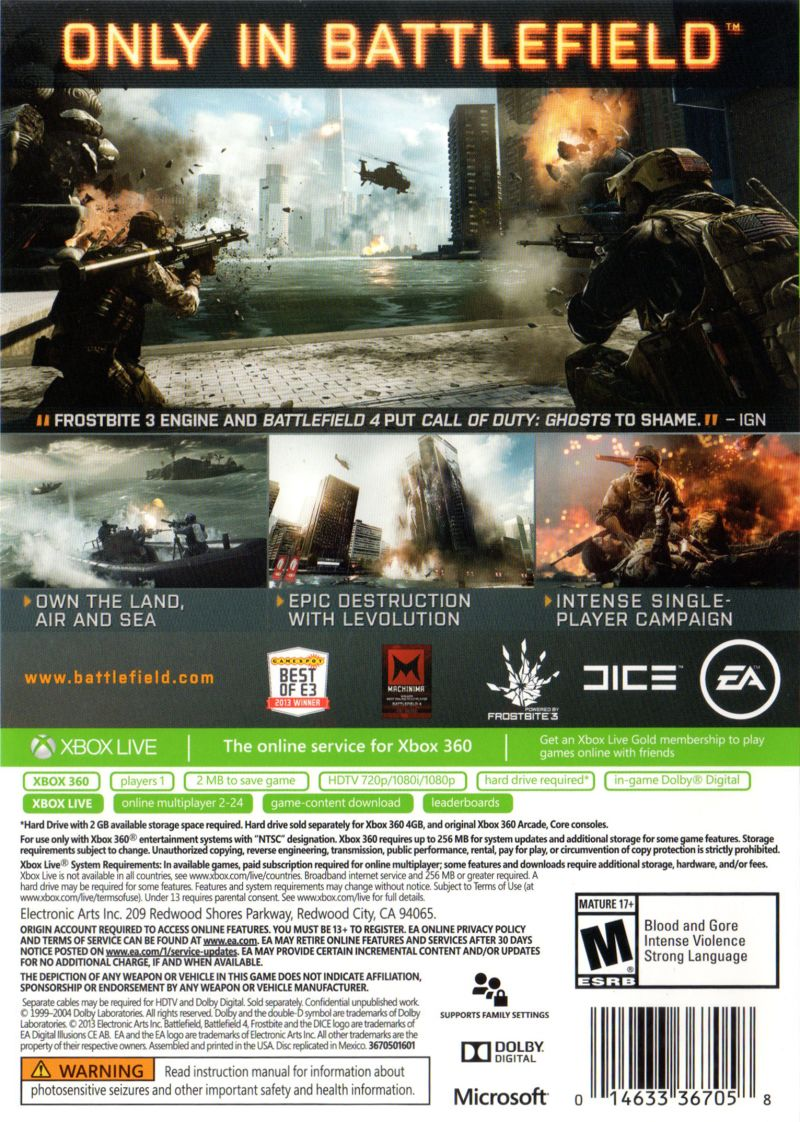 Battlefield 4 — box-2D-back (US)