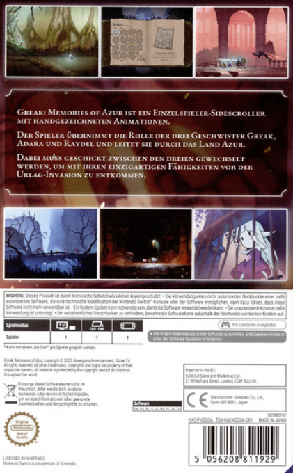 Greak - Memories of Azur — box-2D-back (DE)