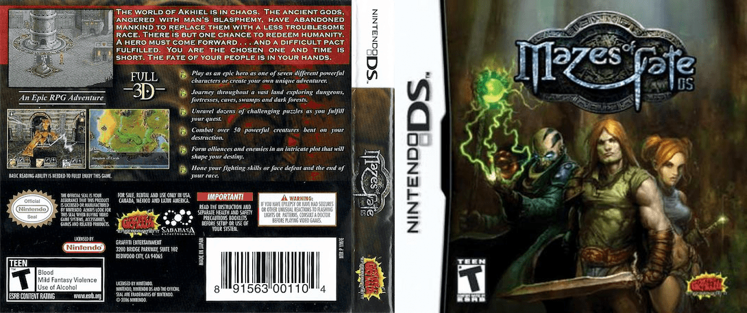 Mazes of Fate DS — box-texture (US)