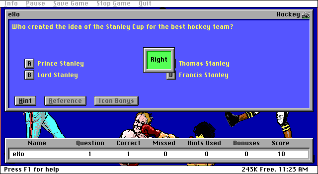 Sports Trivia — ss (WOR)
