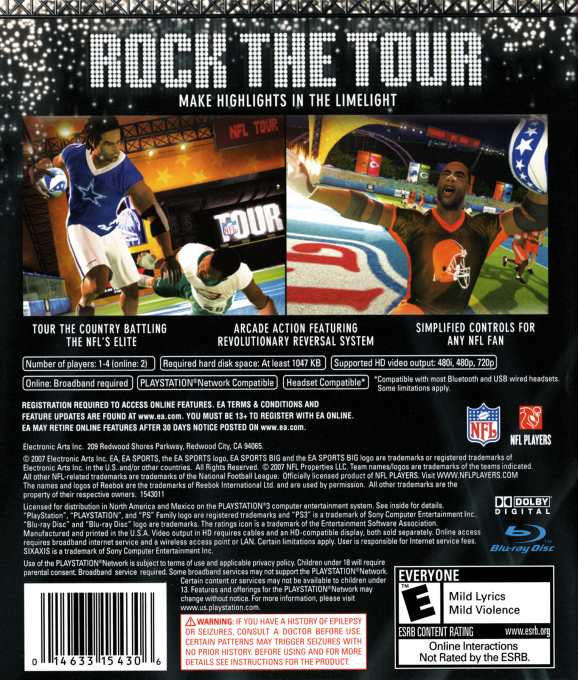 NFL Tour — box-2D-back (US)