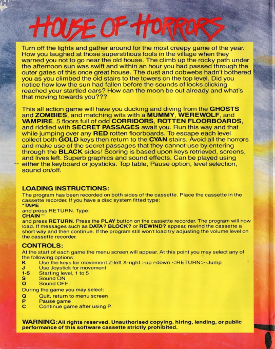House Of Horrors — box-2D-back (EU)