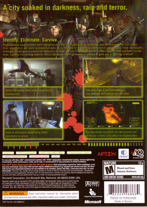 Vampire Rain — box-2D-back (US)