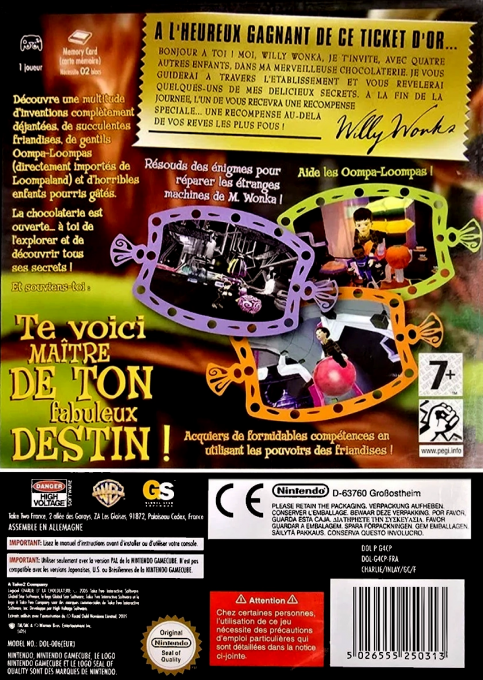 Charlie and the Chocolate Factory — box-2D-back (FR)