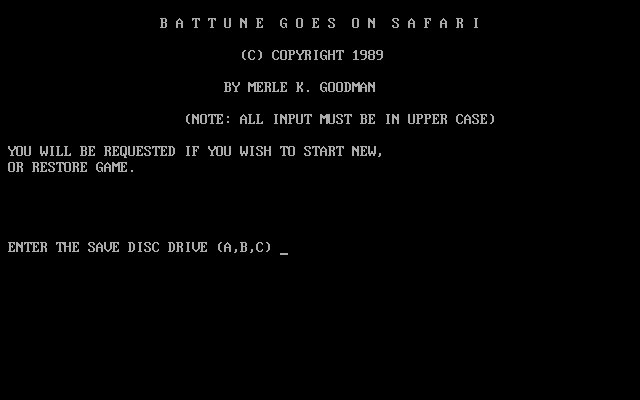 Battune Goes on Safari box art
