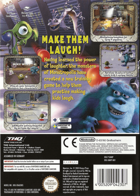 Disney-Pixar Monsters, Inc. - Scream Arena — box-2D-back (EU)