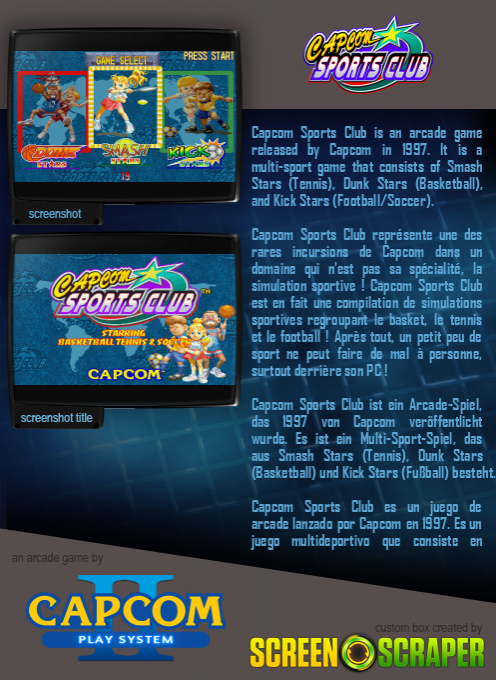 Capcom Sports Club — box-2D-back (SS)
