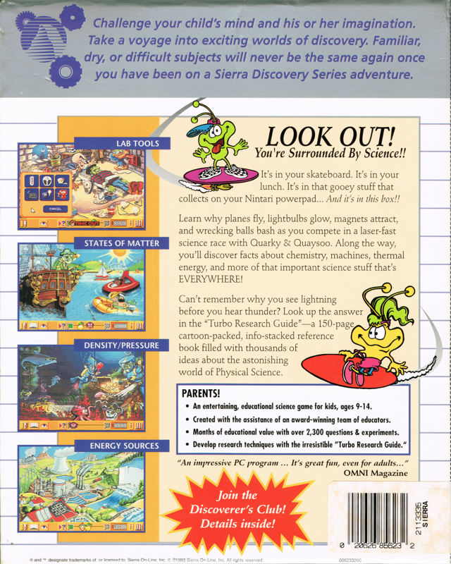 Quarky And Quaysoo's Turbo Science — box-2D-back (US)
