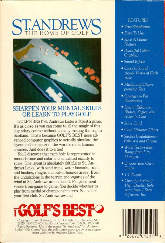 Golf's Best - St. Andrews - The Home of Golf — box-2D-back (US)