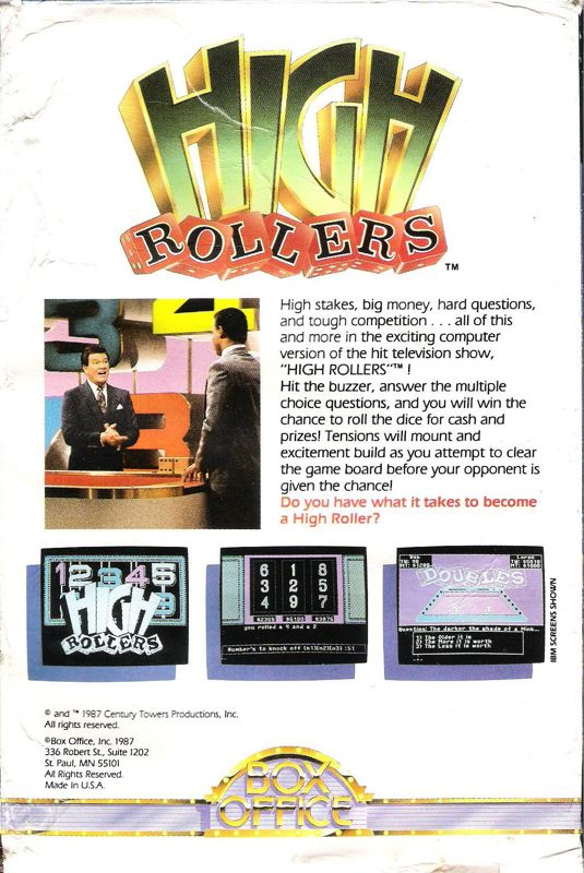 High Rollers — box-2D-back (US)