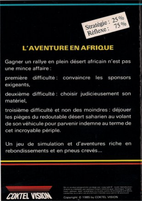 Raid Sur Tenere — box-2D-back (WOR)