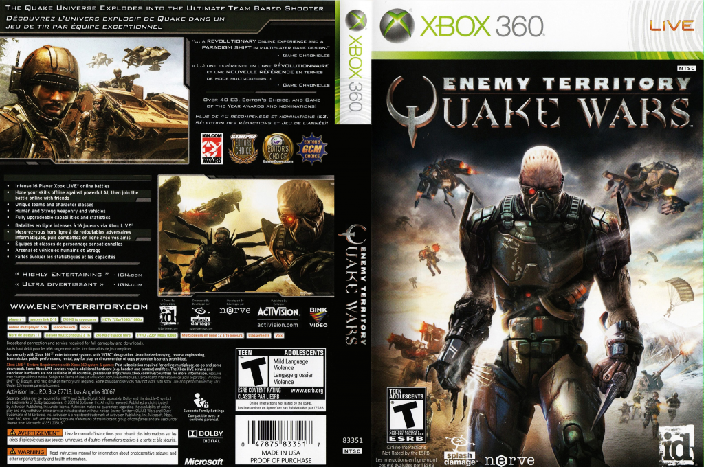Enemy Territory - Quake Wars — box-texture (US)