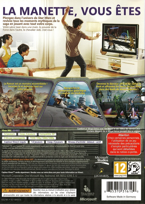 Kinect Star Wars — box-2D-back (FR)