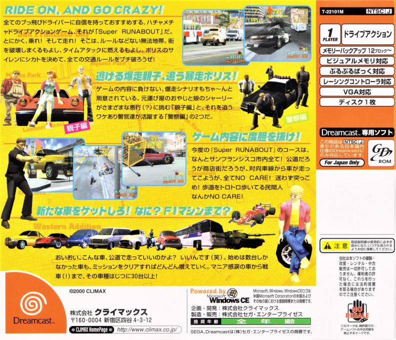 Super Runabout — box-2D-back (JP)