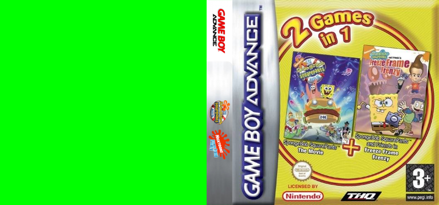 2 Games in 1 - The SpongeBob SquarePants Movie + SpongeBob SquarePants and Friends in Freeze Frame Frenzy — box-texture (EU)
