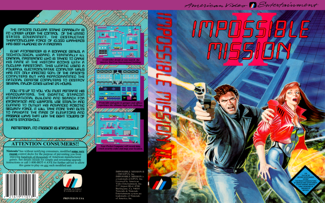 Impossible Mission 2 — box-texture (US)
