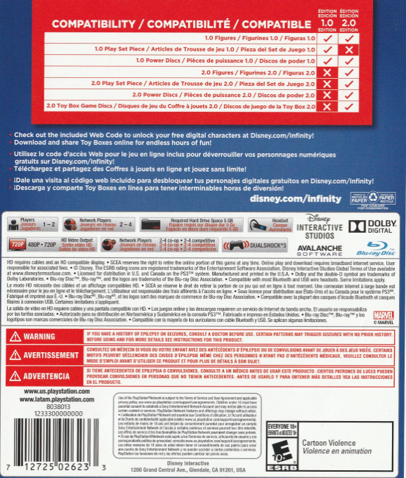 Disney Infinity 2.0 Edition — box-2D-back (CA)
