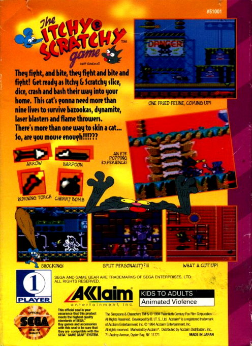 Itchy And Scratchy Game, The — box-2D-back (US)