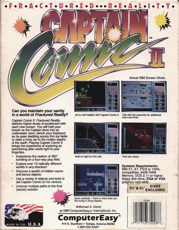 Captain Comic 2 - Fractured Reality — box-2D-back (US)