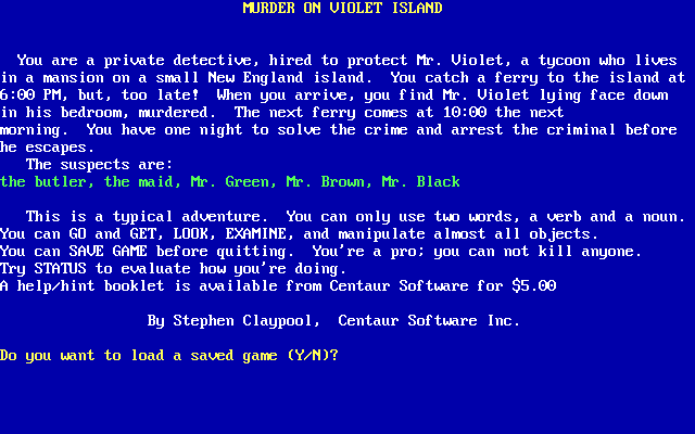 Murder on Violet Island box art