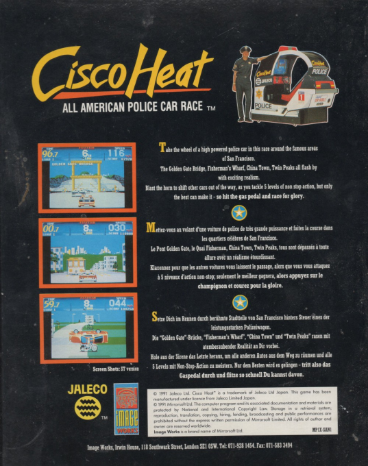 Cisco Heat - All American Police Car Race — box-2D-back (EU)