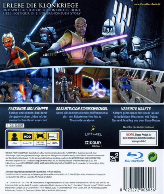 Star Wars - The Clone Wars - Republic Heroes — box-2D-back (DE)