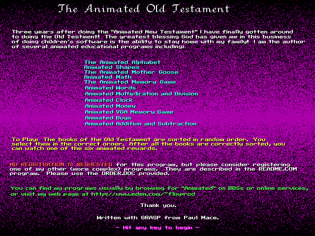 Animated Old Testament, The box art