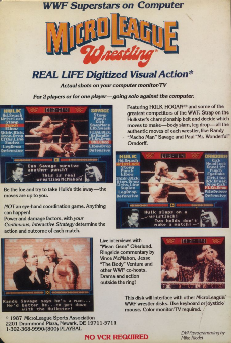 MicroLeague Wrestling — box-2D-back (US)