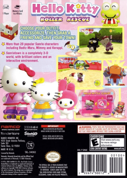 Hello Kitty - Roller Rescue — box-2D-back (US)