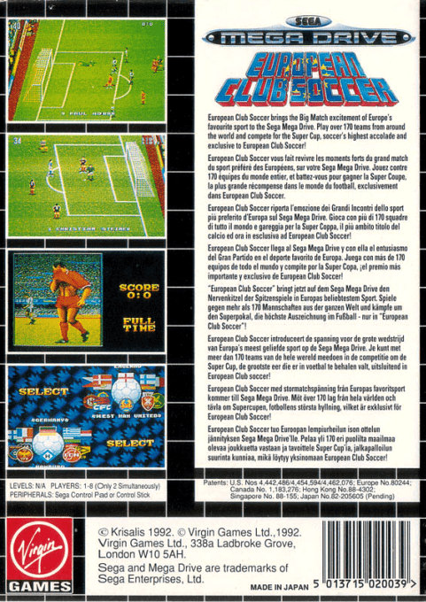 European Club Soccer — box-2D-back (EU)