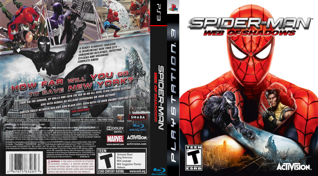 Spider-Man - Web of Shadows — box-texture (US)