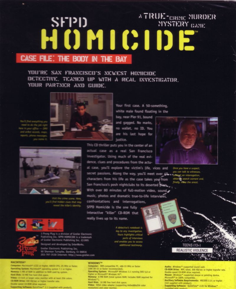 SFPD Homicide / Case File: The Body in the Bay — box-2D-back (US)