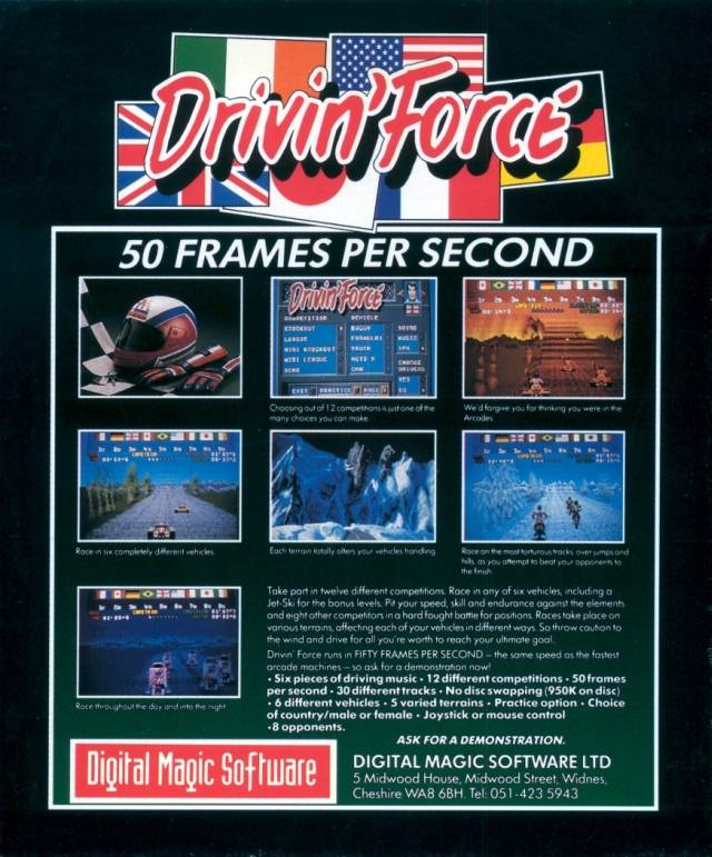Drivin' Force — box-2D-back (WOR)