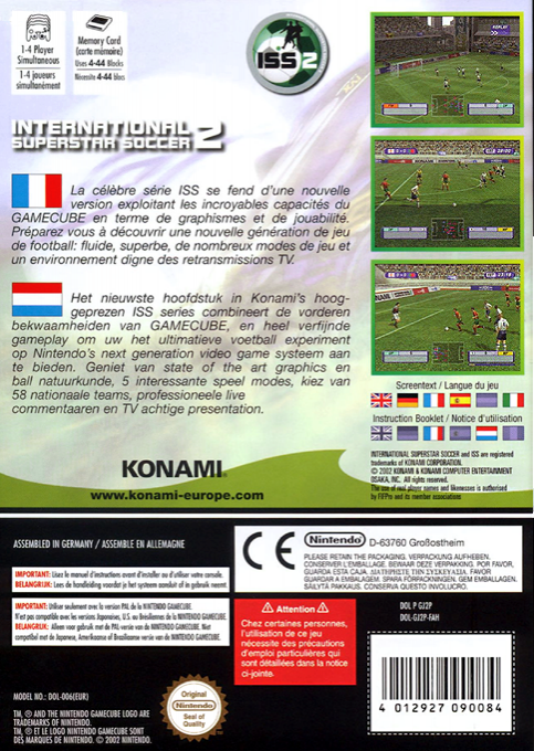 International Superstar Soccer 2 — box-2D-back (FR)