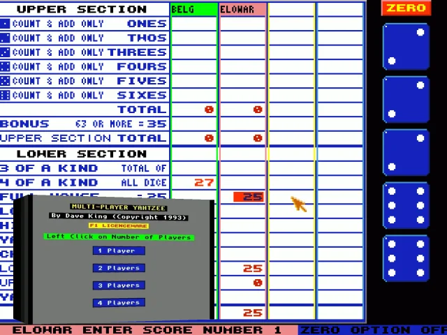 Multi-Player Yahtzee — mixrbv2 (WOR)