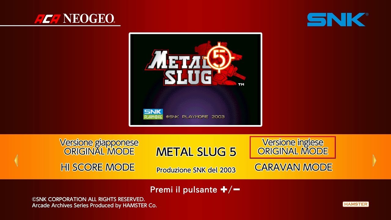 Aca Neogeo Metal Slug 5 — sstitle (WOR)