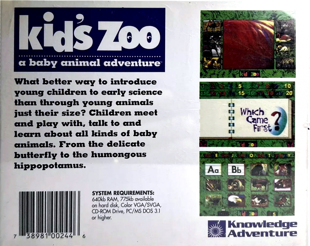 Kid's Zoo - A Baby Animal Adventure — box-2D-back (CUS)