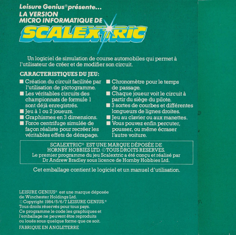 Scalextric — box-2D-back (FR)