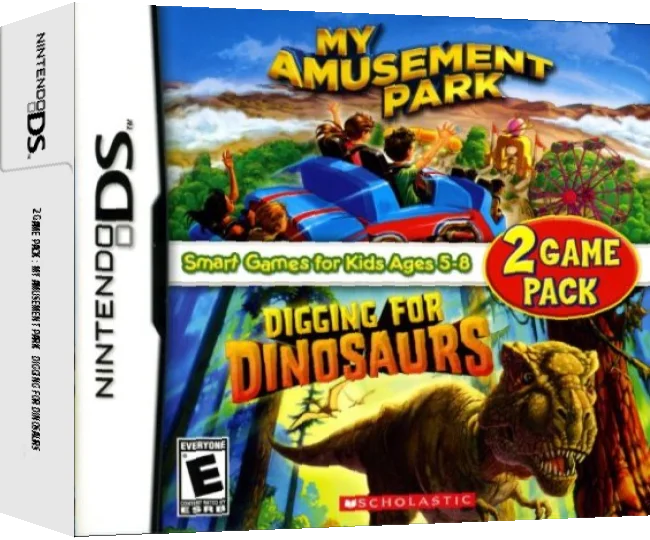 2 Game Pack - My Amusement Park + Digging for Dinosaurs — box-3D (US)