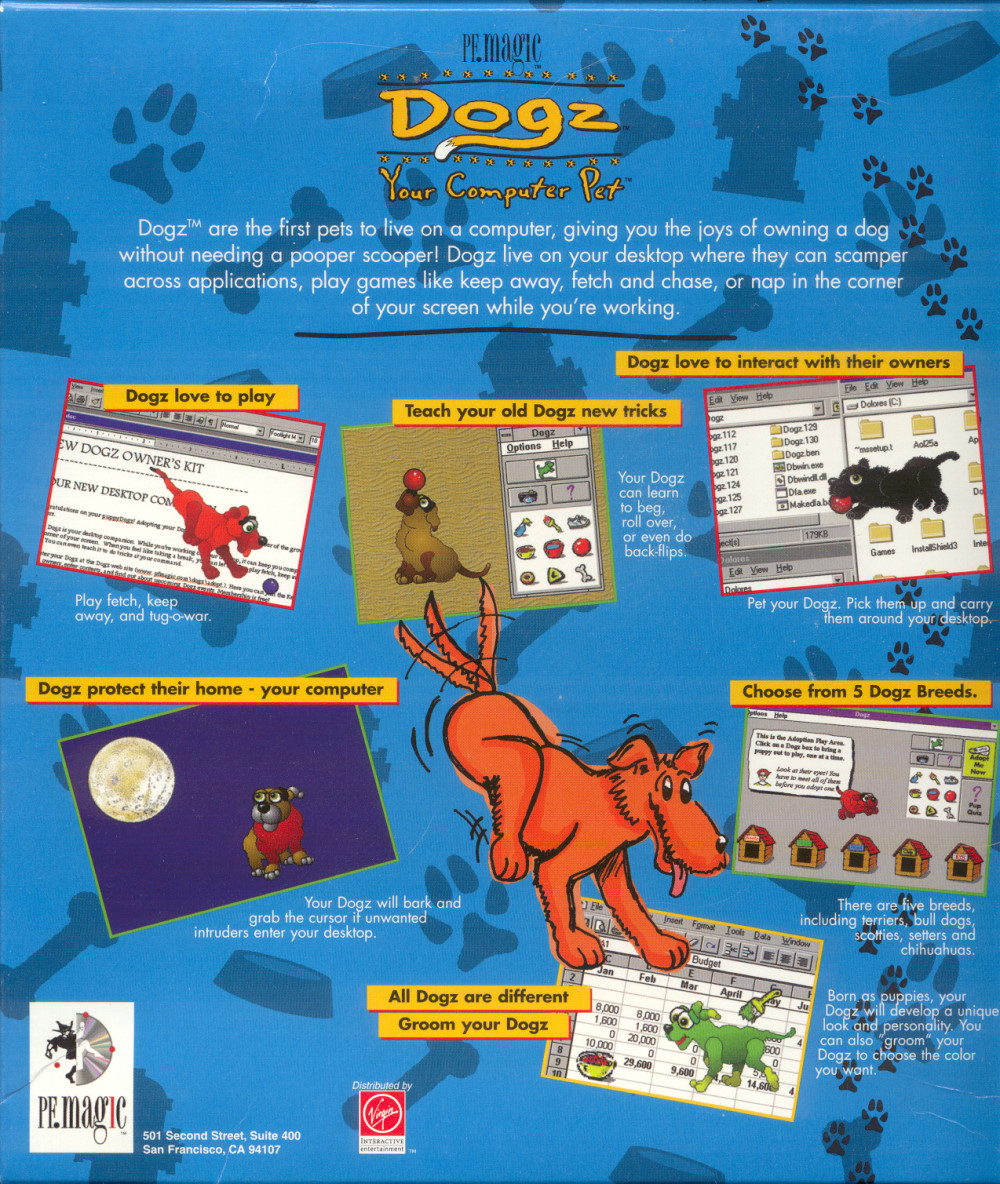Dogz: Your Computer Pet — box-2D-back (US)