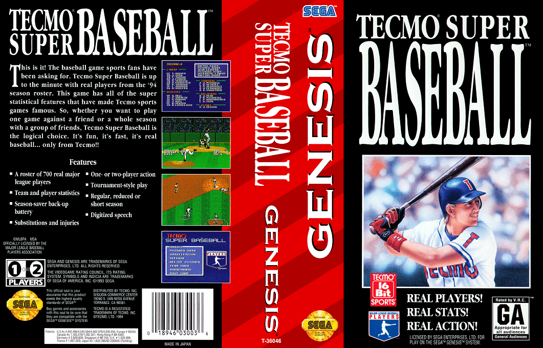 Tecmo Super Baseball — box-texture (US)